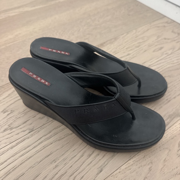 Prada Sport Platform Black flip flops - Picture 1 of 6